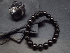 Elite Noble Shungite Genuine Bracelet 7 Inches 10mm Round Beads