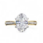 925 Sterling Silver Oval Cut Moissanite Engagement Ring • Dainty Promise Ring
