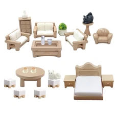23 Pieces Dollhouse Mini Furniture Decoration Set DIY Accessories Including