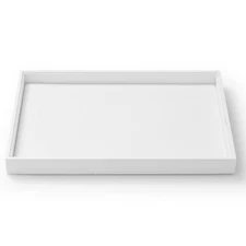 Oirlv Premium White Leather Stackable Jewelry Tray Flat Jewelry Organizer Tra...