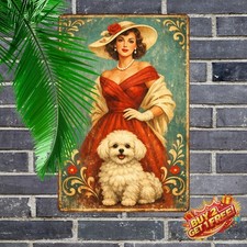Dog Metal Sign for Women 8x12 Vintage Pet Lover Home Wall Decor