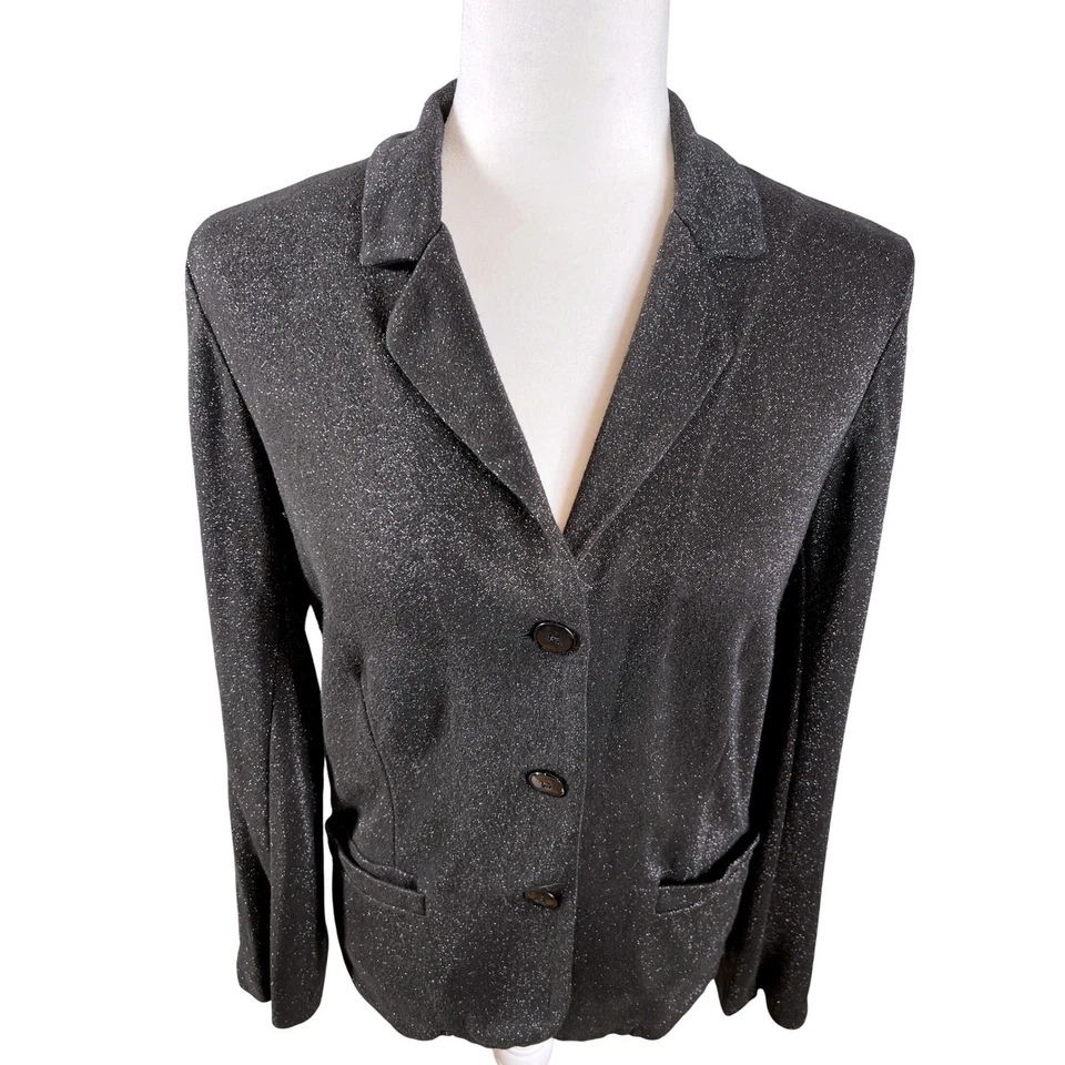 Blazer para mujer AGNES B PARIS vintage negro sutil brillante talla 2 ocasión de fiesta Foto 4 de 4