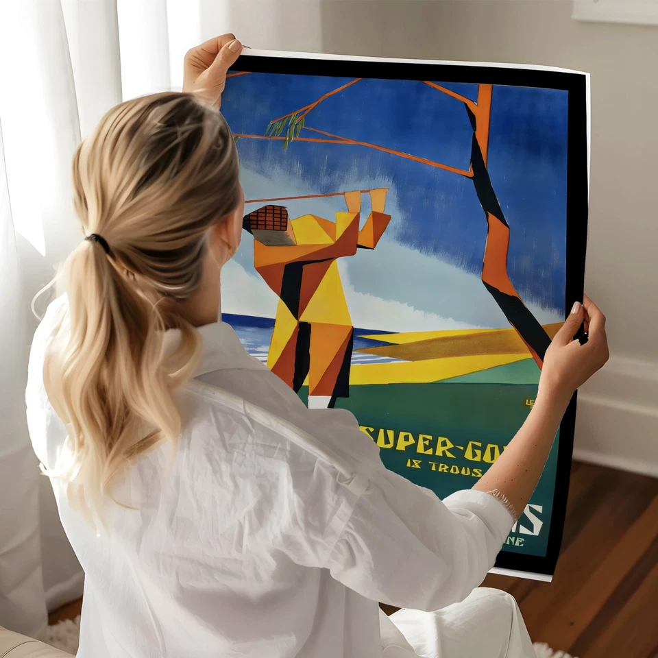 Póster de golf francés Sables d'Or arte de pared de viaje Bretaña -12X16/16X20/18X24/24X36 Foto 2 de 4