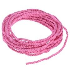 5 Yards Soft Twisted Rope Trim, 3mm Dark Pink Polyester Cord for DIY Craft