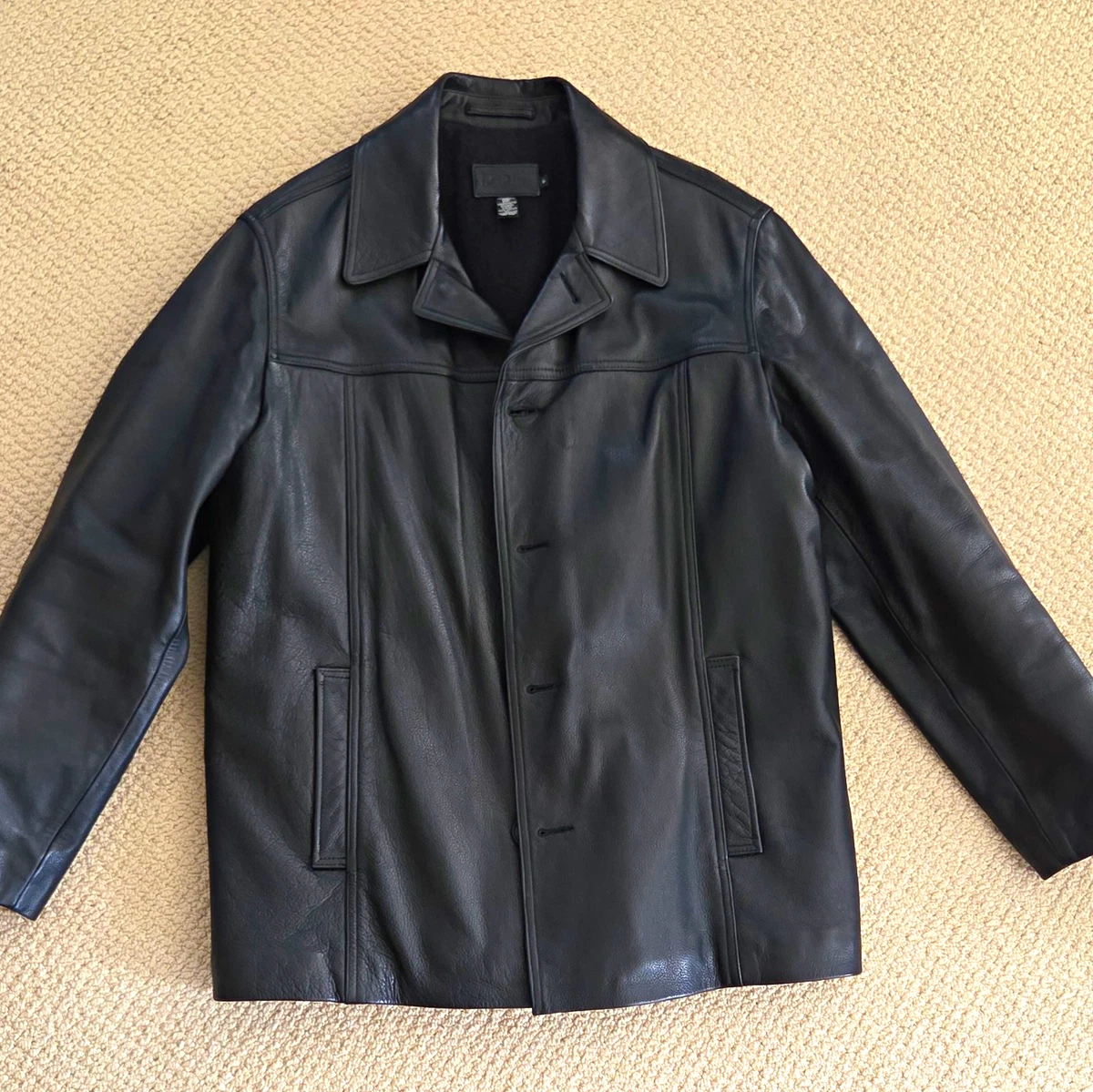 J.CREW Leather Outer Shell Black Coats, Jackets & Vests for Men