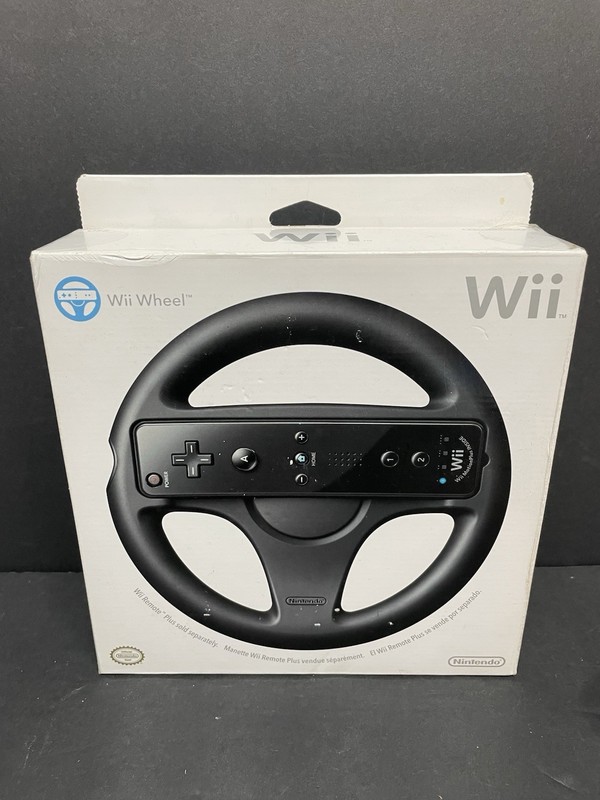 Genuine OEM Nintendo Wii Black Steering Wheel RVLAHAK BRAND NEW SEALED