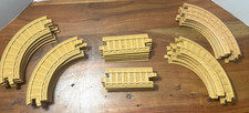 Fisher Price GeoTrax Lot Of 30 Brown Tan Train Track Curve Straight Geo Trax