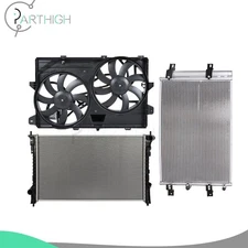 Dual Cooling Fan and Radiator Condenser Car Electric For Ford Edge Lincoln MKX