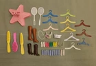 Vintage Barbie Accessory Lot ~ Shoes Brushes Curlers Hangers More