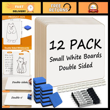 12 Pack Small Dry Erase Whiteboards 9"x12", Double-Sided Portable Lapboards for