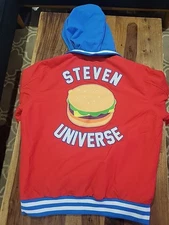 Cartoon Network Steven Universe Jacket Varsity Snap Cheeseburger Hooded Men’s M