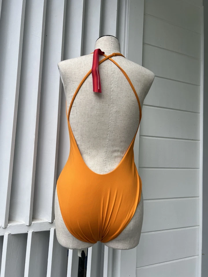 Traje de baño de una pieza Left On Friday talla mediana para mujer nuevo con etiquetas traje de fin de semana caléndula Foto 2 de 4