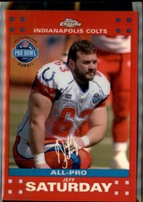 2007 Topps Chrome #TC100 Jeff Saturday Red Refractors Uncirculated #/139
