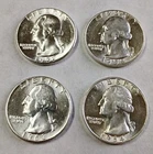 1957+ 1963 P + 1958 + 1964 D  AU Washington Quarters 90% Silver (Set of 4) #W96