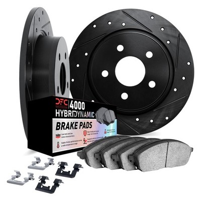 DFC Drilled & Slotted Front Brake Kit w 4000 HybriDynamic Brake Pads