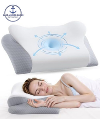 Almohada cervical para cuello hombros espuma viscoelastica ortopedica lado boca