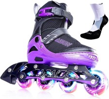 Patines en l nea ajustables para ni os y adultos con ruedas iluminadas, patines