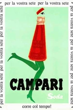 Poster poster advertising print aperitif Bitter Campari Milano 50x70 cm.