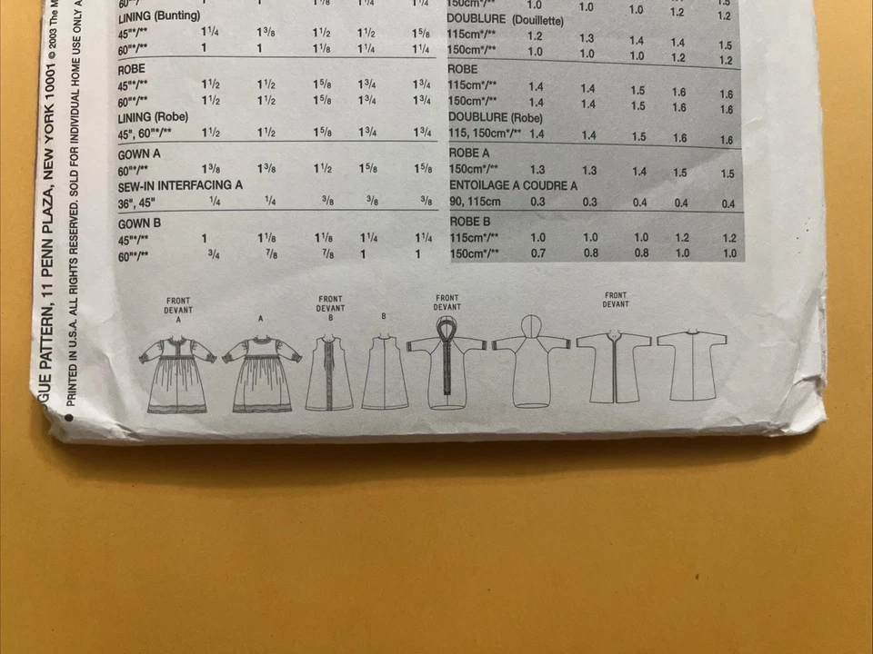 Linda Carr Baby Dress and Robe Sewing Pattern 7745 Sized Newborn, Small, Medium - Image 3 of 4