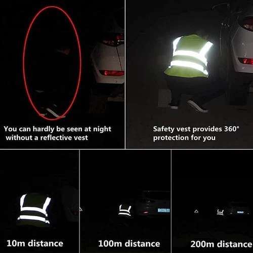 Safety Work Vest High Visibility Security Reflective Vest With 5 Pockets XL US image 5