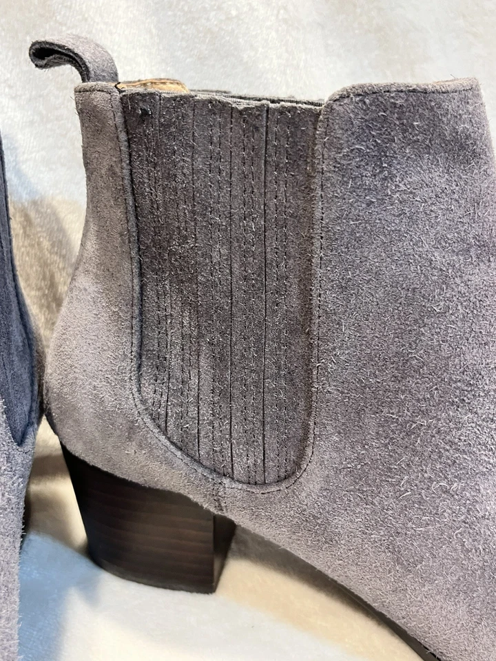 Array Mujer Talla 7.5W Botín Blair Gris Gamuza Tacón Bloque Botines Zapatos Foto 4 de 4