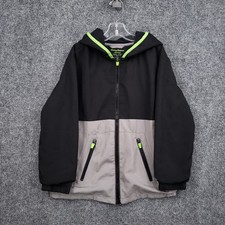 Tommy Bahama Active Jacket Kids M 7 8 Black Gray Full Zip Hooded Windbreaker