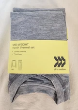 All In Motion Mid-Weight Youth Thermal Set Size 8 Gray