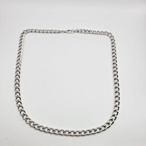 HSN Bellezza Bronze 7.5mm Silver Tone Curb Link Chain Necklace ~ 22" image 2