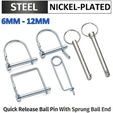 Steel Quick Release Ball Pin with Sprung Ball End Diameter 6mm 8mm 10mm 12mm