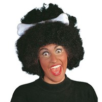 Afro PerüCke Schwarz-Weiß FüR Damen Karneval Mottopartys Halloween Cosplay