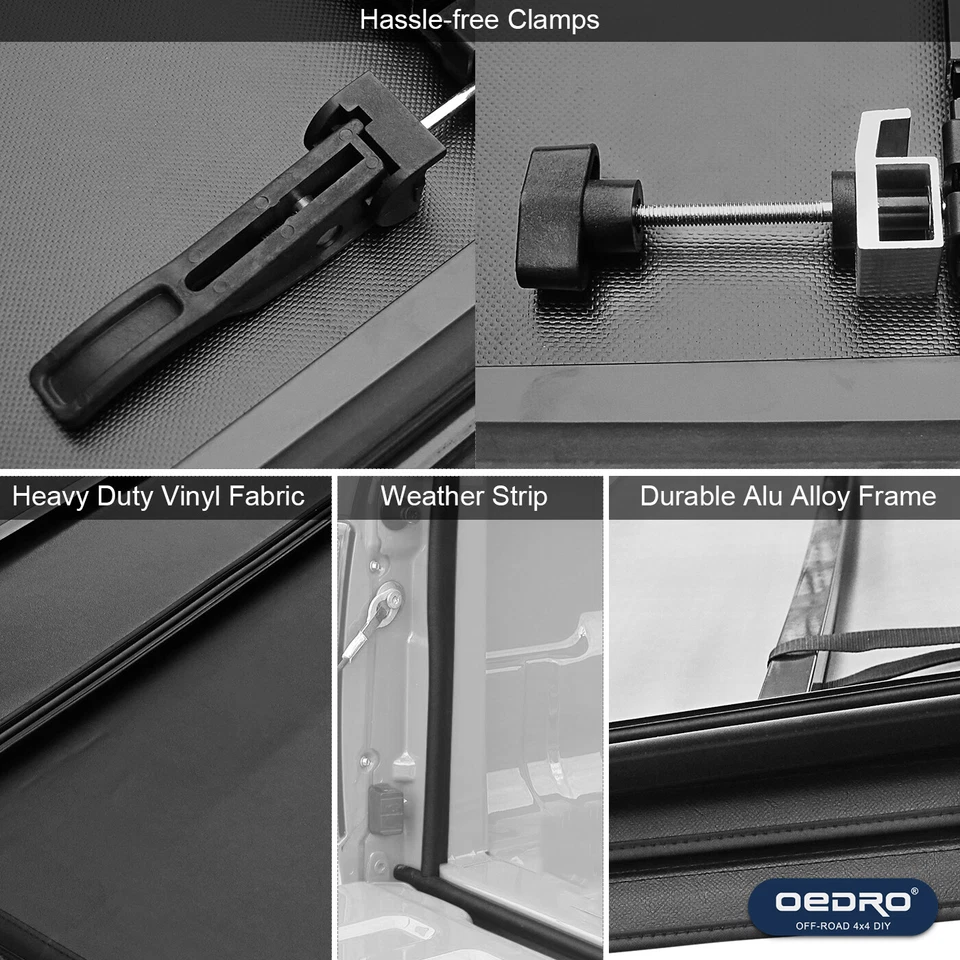 OEDRO 5FT Tri-Fold Tonneau Cover Bed For 2015- 2026 Chevy Colorado GMC Canyon — 第 4/4 张图片