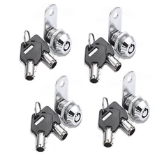 4PCS Keyed Alike Tubular Cam Lock 5/8" Camper Cabinet Drawer Toolbox Keys