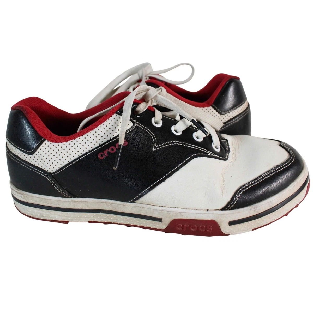 Mens Crocs Bite leather golf shoes soft cleat black white size 12 style 2207A Unisex Crocs Crocs CR209952-001 Classic, Unisex, Black, Soft  main image 4
