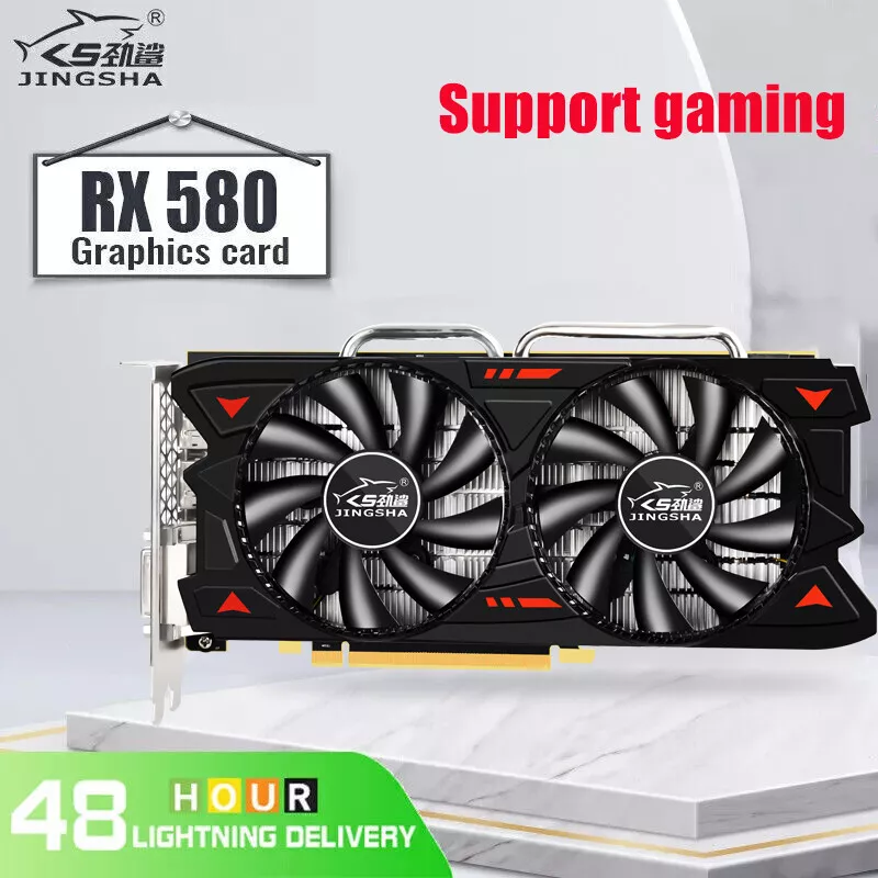 Gaming Graphics Card, 8GB DDR5 256 Bit PC Gaming Graphics Card RX 580  Computer Video Card with Dual Fans for Desktop Computer PC Gaming Gpu