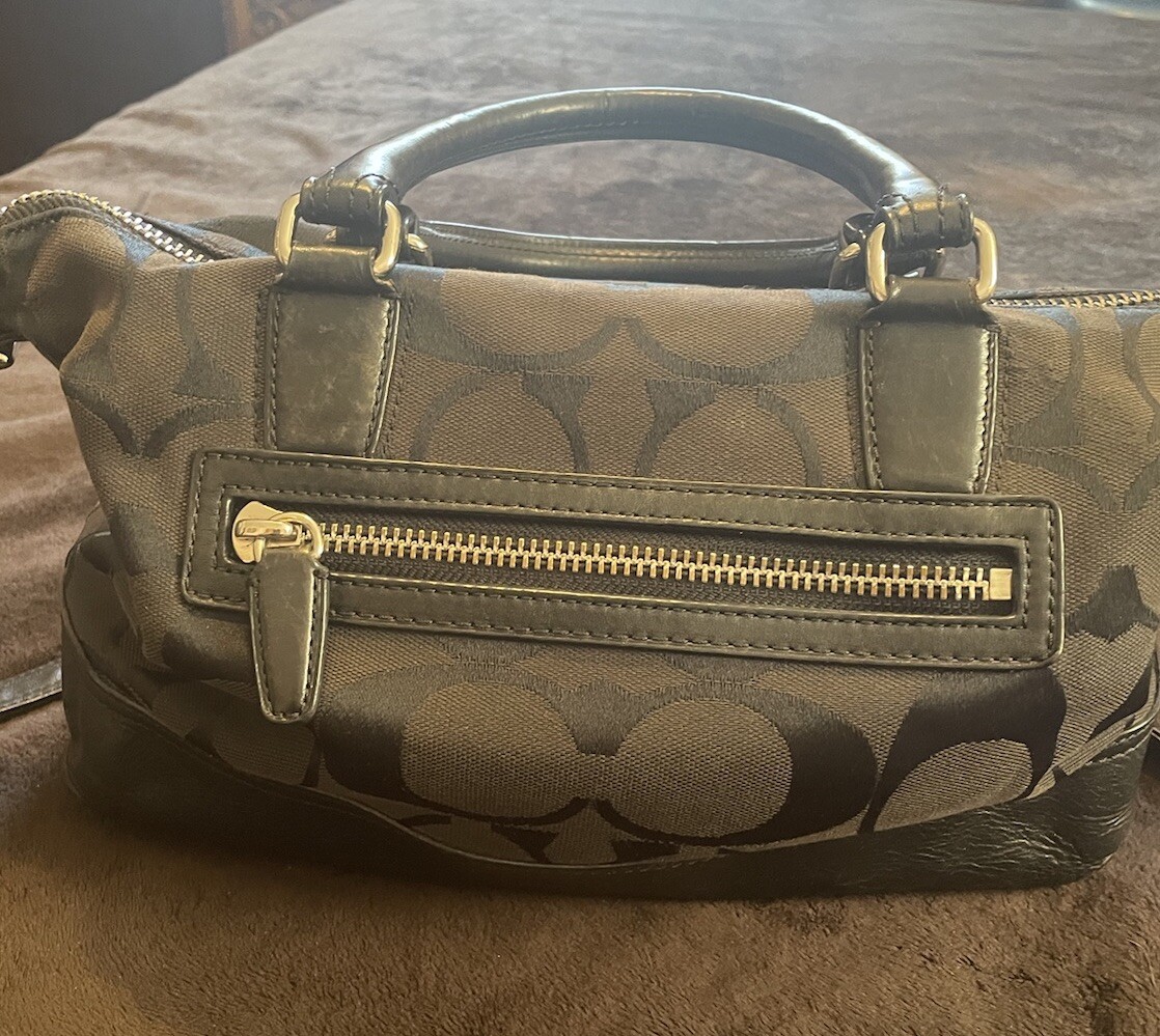 COACH Black Signature Canvas Legacy MOLLY Satchel Shoulder Bag | eBay