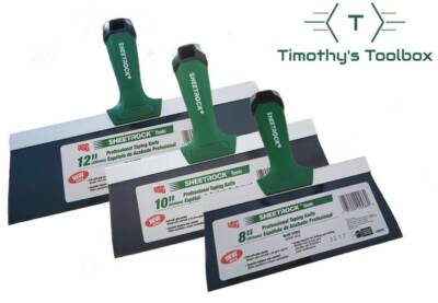 USG Sheetrock Pro Drywall Taping Knife Set 8-10-12'' Blue Steel Matrix Style Grip