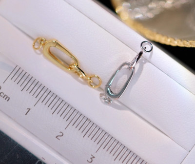 Pure AU585 14K Solid Gold Ring Clasp For Bracelet Necklace Jewelry DIY Findings