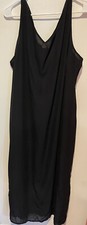Wild Thyme Women's Dress Sheer Sleeveless Maxi Solid Black Lined NWT ~ Size 24