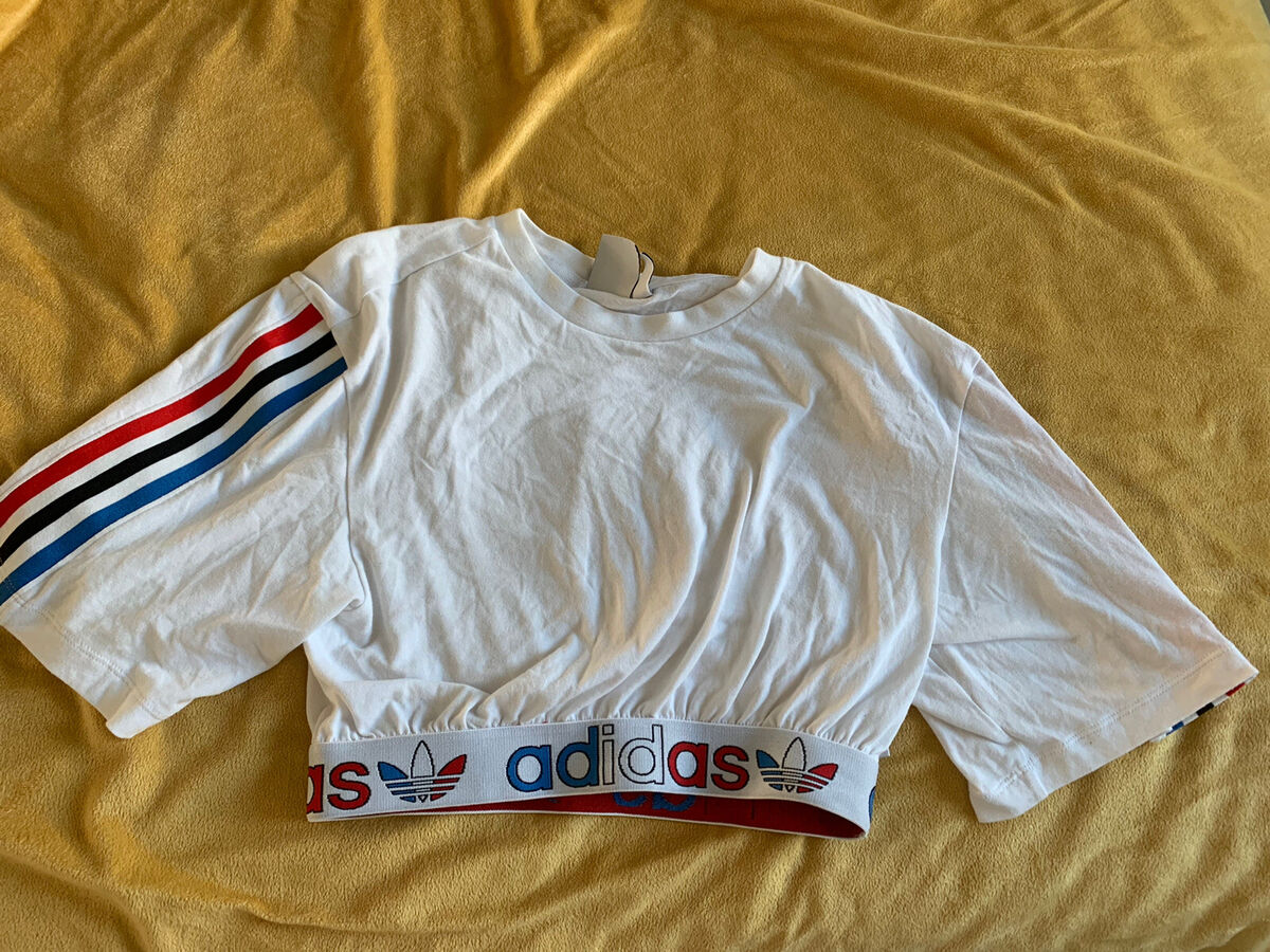 adidas Womens Originals adicolor logo cropped t-shirt in