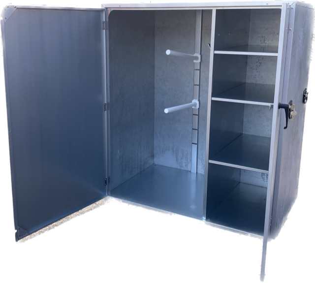 STANDARD TACK LOCKER FOR 2 SADDLES, 7 HOOKS WITH 3 SHELVES LOCKABLE eBay