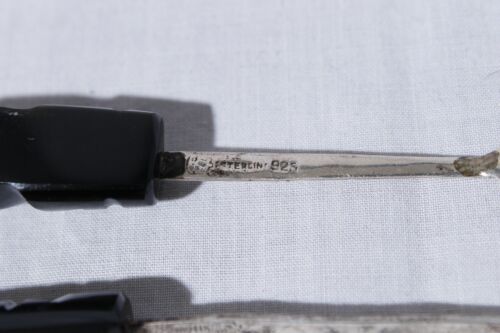 Aztec Taxco Sterling Onyx Souvenir Hors D'oeuvres Spoon & Fork - Picture 3 of 4