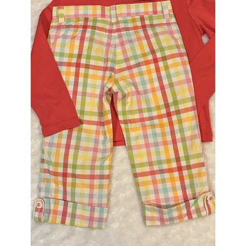 NWT Gymboree Spring Rainbow Coral Flower Hem Swing Top & Plaid Pants Capri LOT 6 - Picture 13 of 13