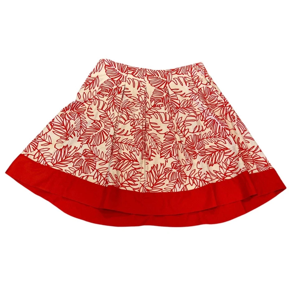 Falda circular plisada con caja de hojas florales mezcla de lino Lane Bryant Plus talla 20 Foto 2 de 4