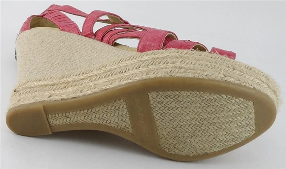 $160 DKNY DONNA KARAN Rosa Serpiente Cuero Diseñador Alpargata Cuñas 7 EUR 37,5 Foto 4 de 4