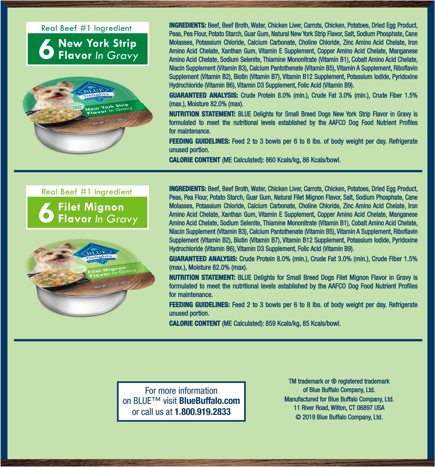 Wet Dog Food for Small Breeds, Variety Pack, Filet Mignon & New York Strip