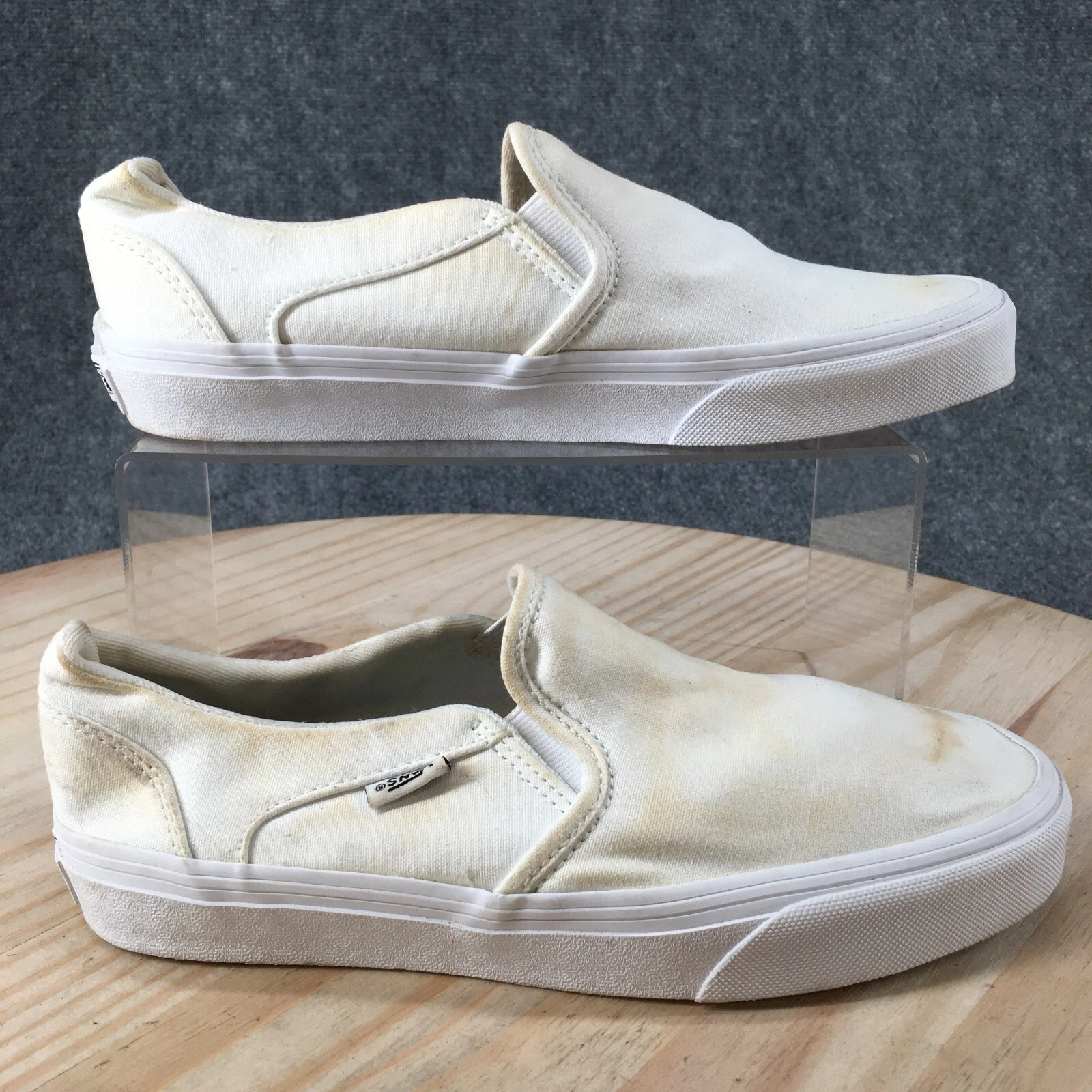 Mocassini slip on Vans donna 8 scarpe classiche skate 508731 in tela bianca
