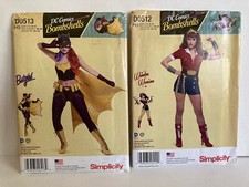2 Simplicity Sewing Pattern DC Comics Bombshell Costume 6-14.
