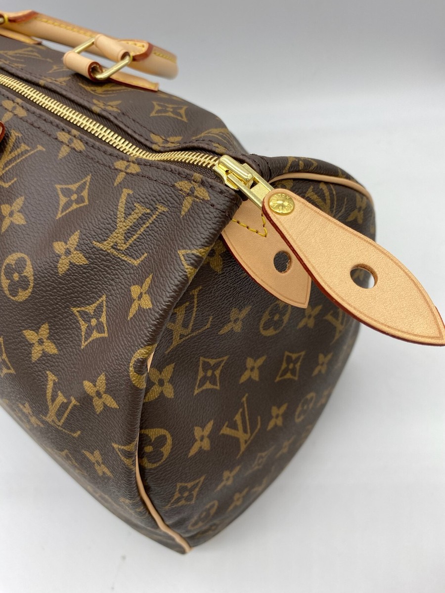 Louis Vuitton Speedy Duffle 40 Brown Leather Customized Travel Bag
