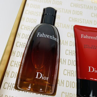 Christian Dior Fahrenheit 3 Piece Gift Gold Box Set Men Fragrance