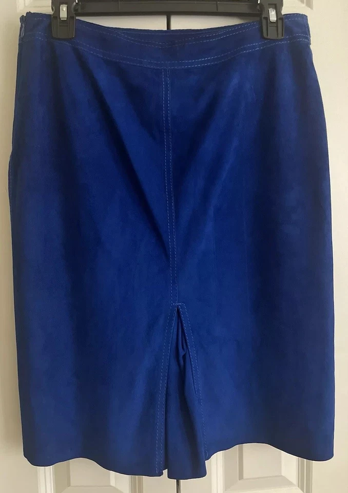 Trussardi, новый без ЯРЛЫКОВ, 100% кожаная юбка, Sz 44 Италии, США 8(M) - Изображение 2 из 3